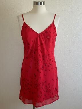 Pacsun X L.A. Hearts Red Leopard Print Slip Dress - Size Small